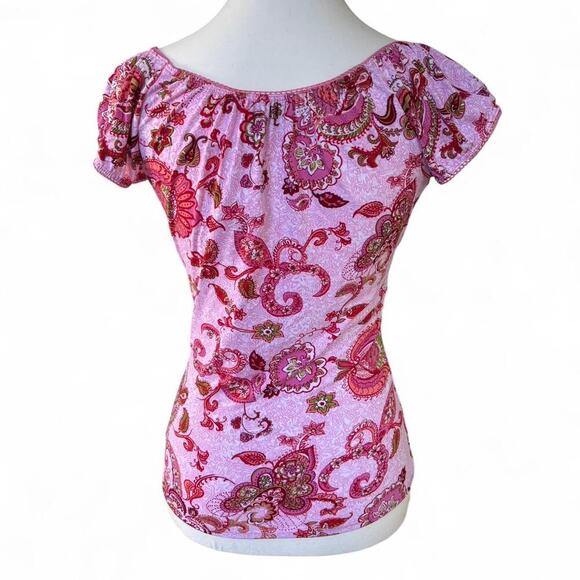 Y2K dead stock trixxi Pink‎ paisley top M/L nwt. - Picture 6 of 7